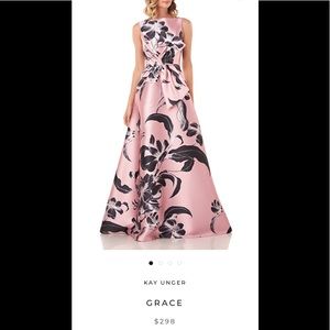 NWT Kay Unger stunning twist front gown size 10